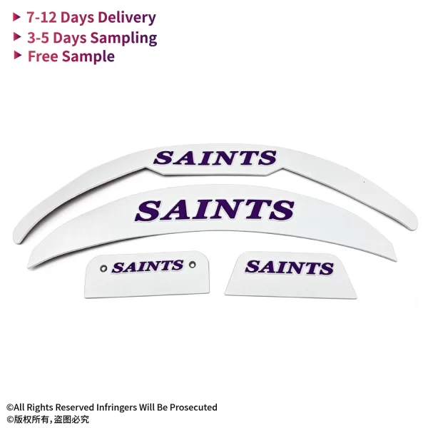 Custom American Football Helmet Stickers Eco-Friendly Raised Logo Rubber 3D Decal