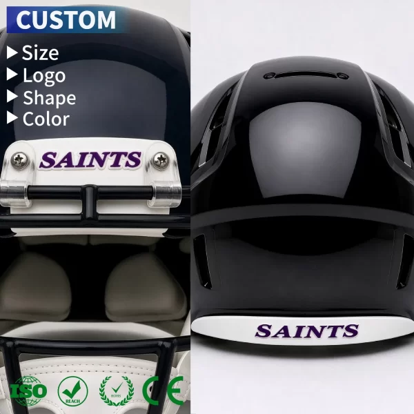 Custom American Football Helmet Stickers Eco-Friendly Raised Logo Rubber 3D Decal