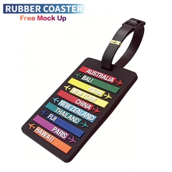 Custom PVC Luggage Tag 2D 3D Embossed Logo Rubber Travel Bag Tags