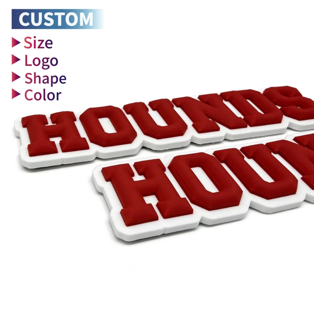 Factory Custom PVC 3D Helmet Decal Eco-Friendly Soft Rubber Baseball Stickers