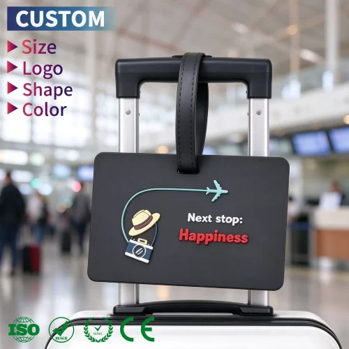 Manufacture Custom Rubber Luggage Tags Rectangle 2D 3D PVC Silicone Luggage Tag