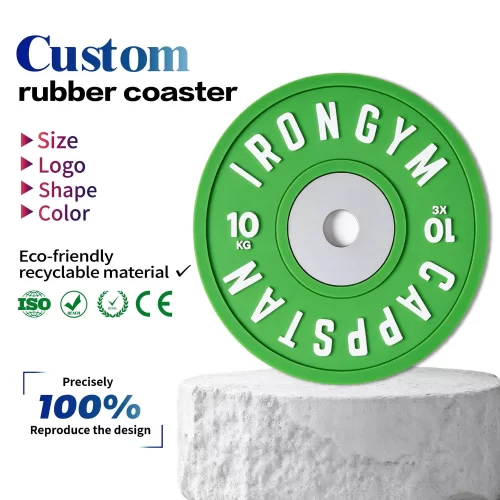 Silicone Rubber Coaster Embossed Logo PVC Drink Coasters Beer Mat